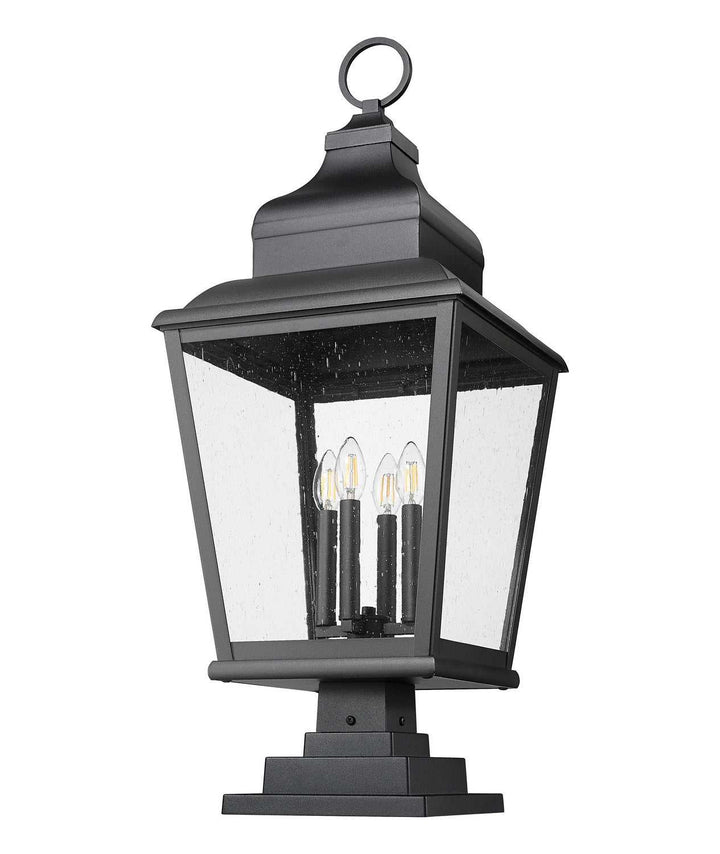 Raphael Four Light Outdoor Pier Mount in Sand Black Z-Lite Canada