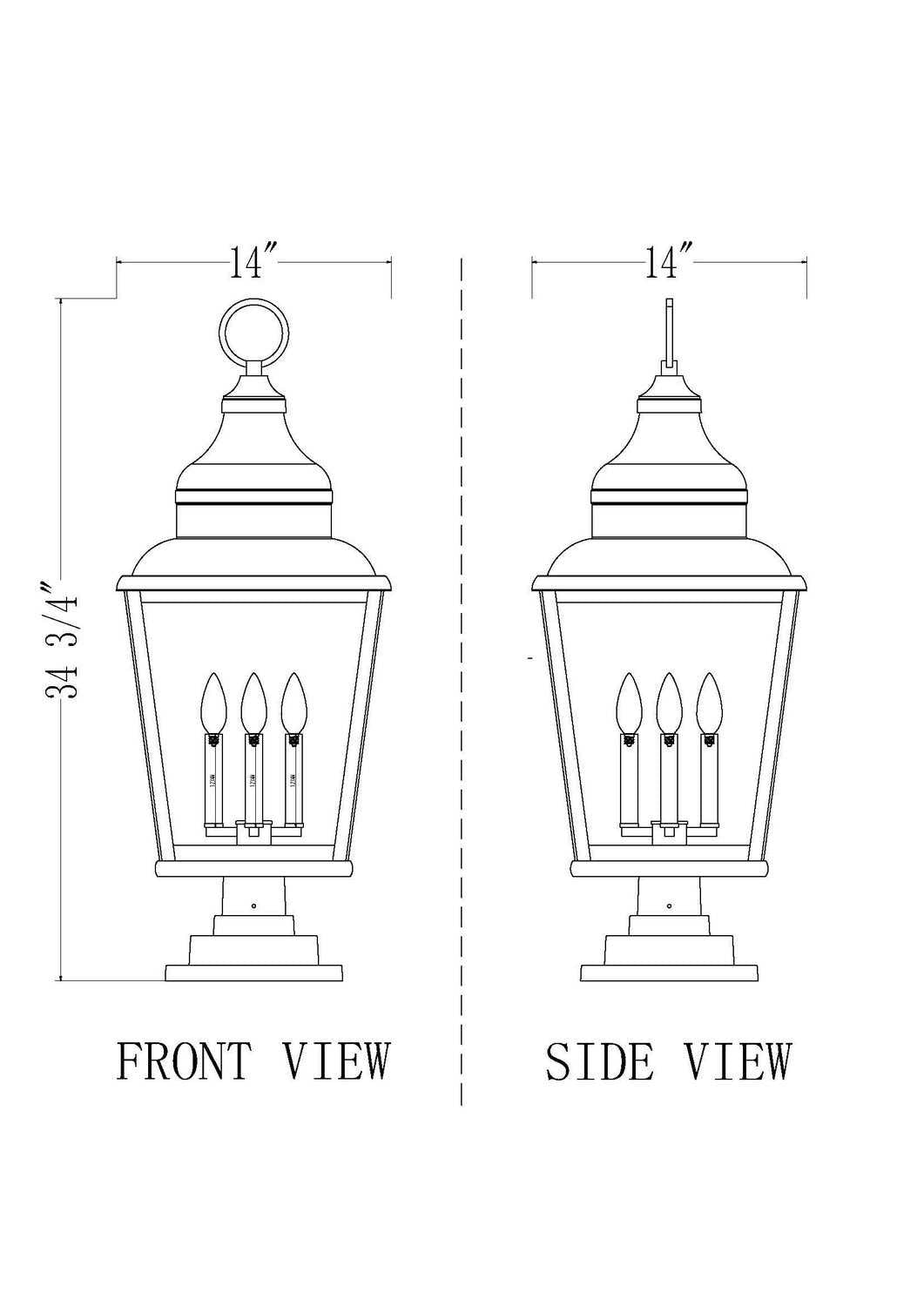 Raphael Four Light Outdoor Pier Mount in Sand Black Z-Lite Canada