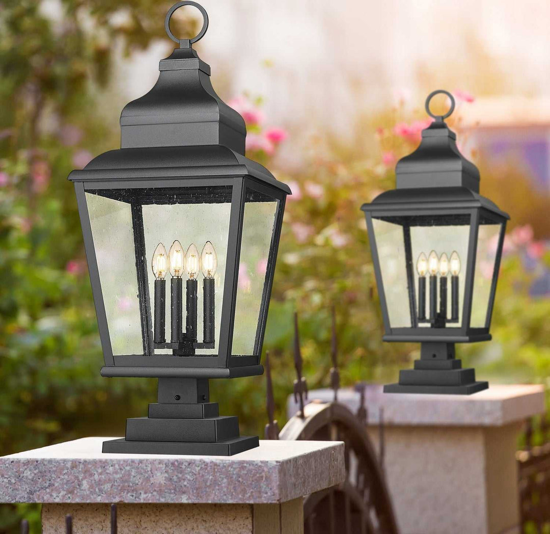 Raphael Four Light Outdoor Pier Mount in Sand Black Z-Lite Canada