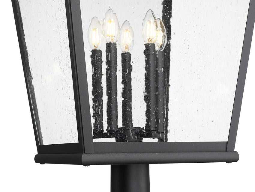 Raphael Five Light Outdoor Post Mount in Sand Black Z-Lite Canada