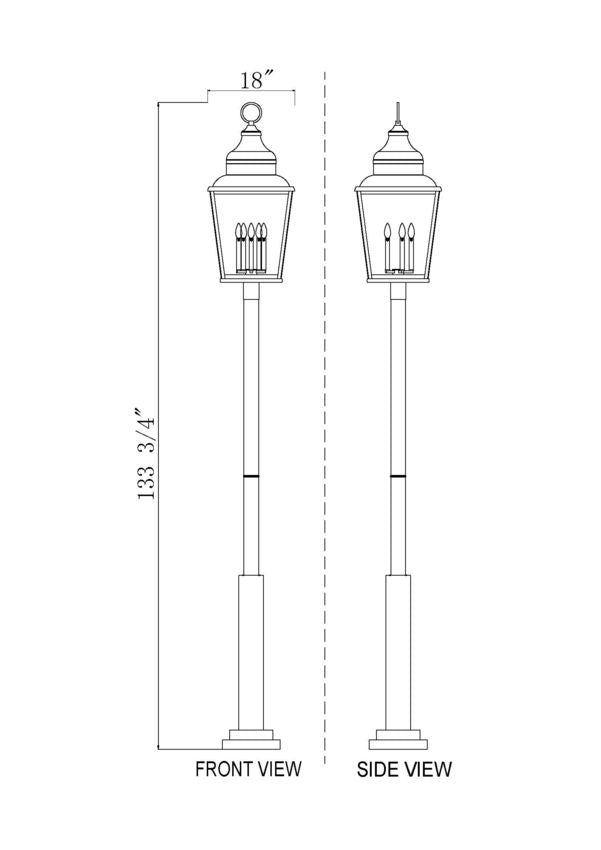 Raphael Five Light Outdoor Post Mount in Sand Black Z-Lite Canada