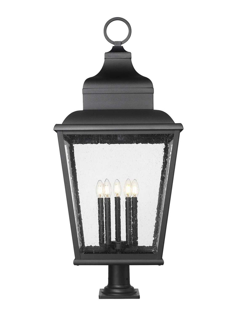 Raphael Five Light Outdoor Pier Mount in Sand Black Z-Lite Canada