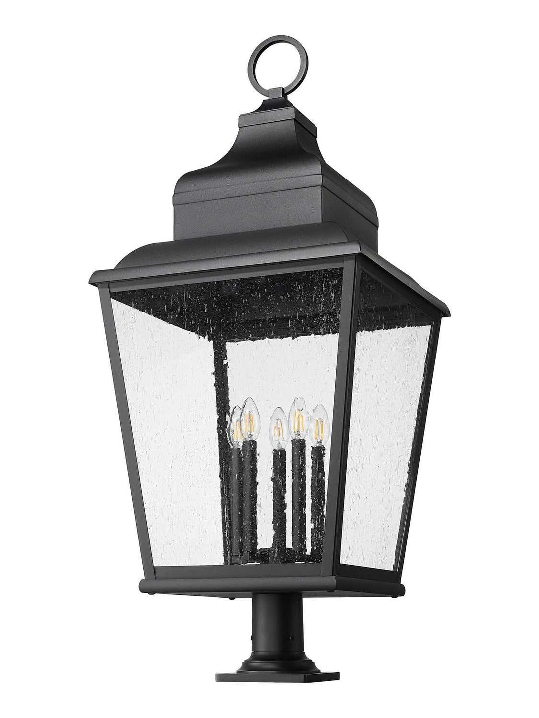 Raphael Five Light Outdoor Pier Mount in Sand Black Z-Lite Canada