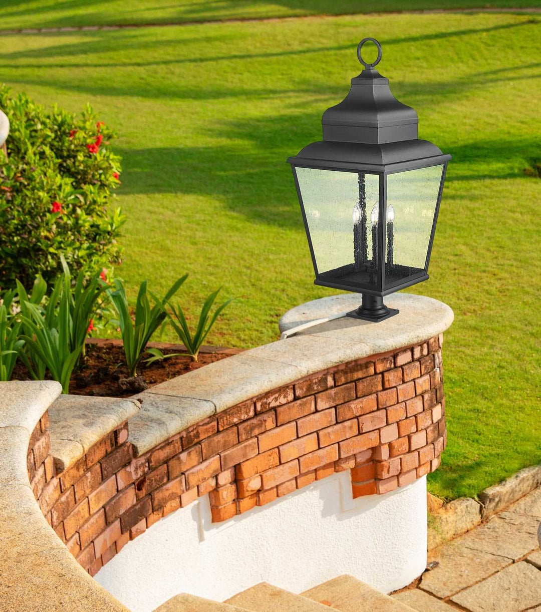 Raphael Five Light Outdoor Pier Mount in Sand Black Z-Lite Canada