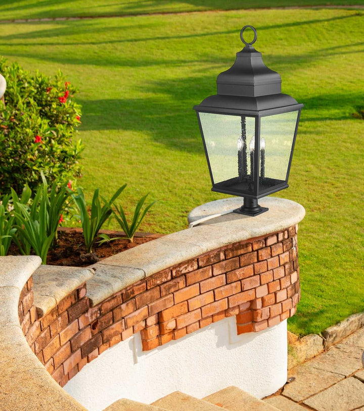 Raphael Five Light Outdoor Pier Mount in Sand Black Z-Lite Canada