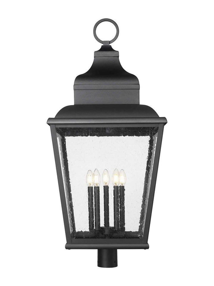 Raphael Five Light Outdoor Post Mount in Sand Black Z-Lite Canada