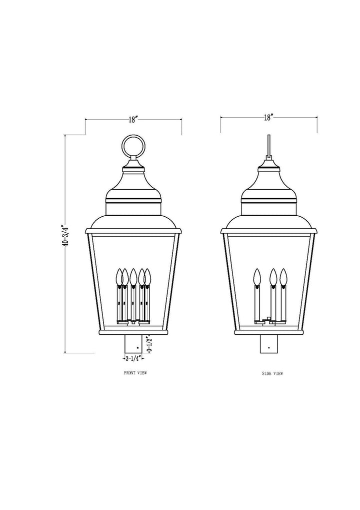 Raphael Five Light Outdoor Post Mount in Sand Black Z-Lite Canada