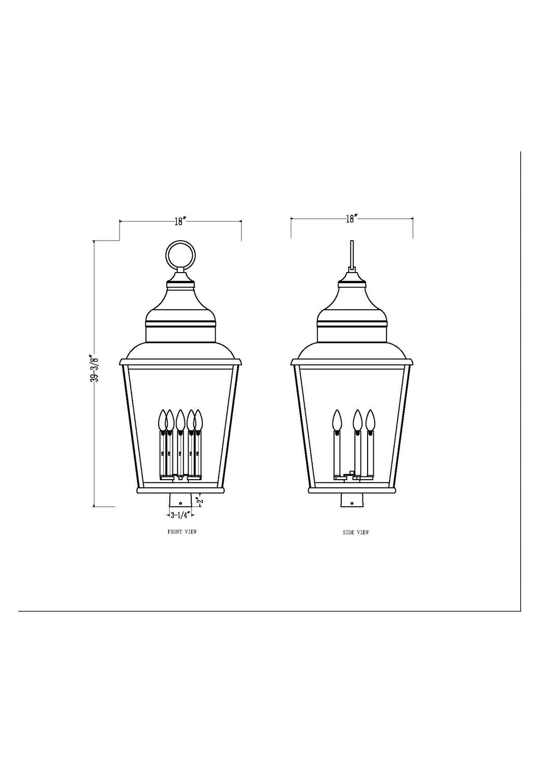 Raphael Five Light Outdoor Post Mount in Sand Black Z-Lite Canada