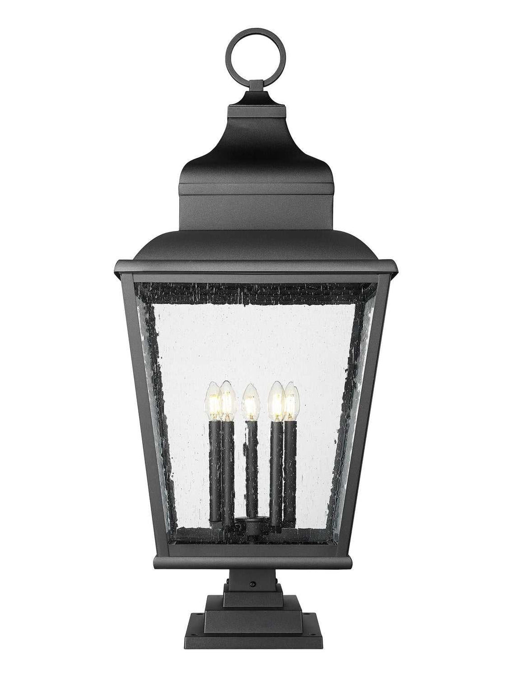Raphael Five Light Outdoor Pier Mount in Sand Black Z-Lite Canada