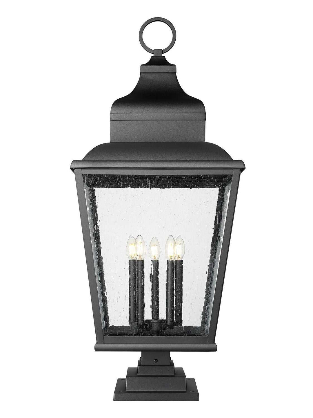 Raphael Five Light Outdoor Pier Mount in Sand Black Z-Lite Canada