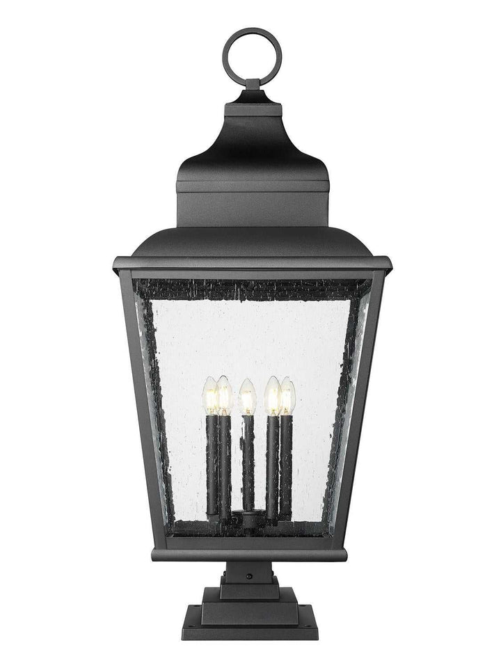 Raphael Five Light Outdoor Pier Mount in Sand Black Z-Lite Canada