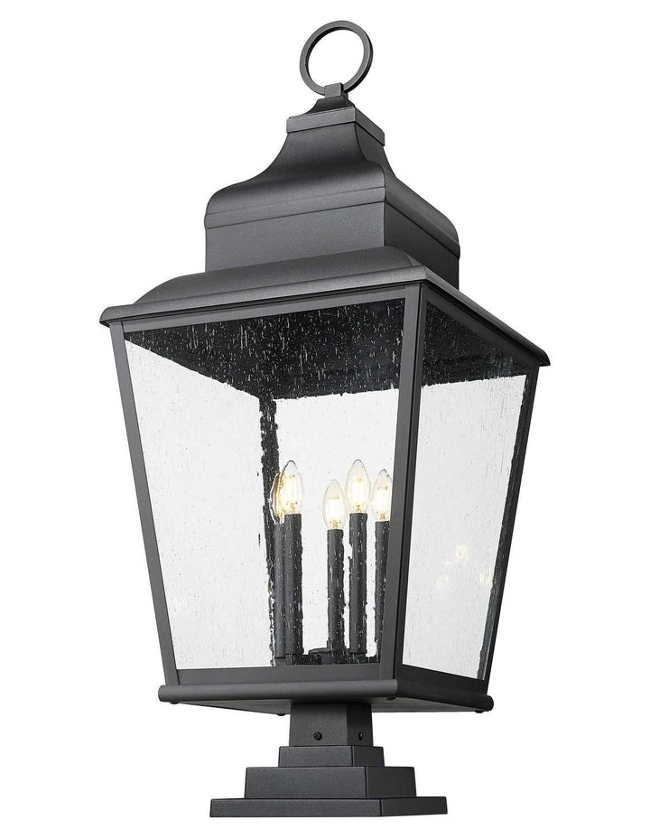 Raphael Five Light Outdoor Pier Mount in Sand Black Z-Lite Canada