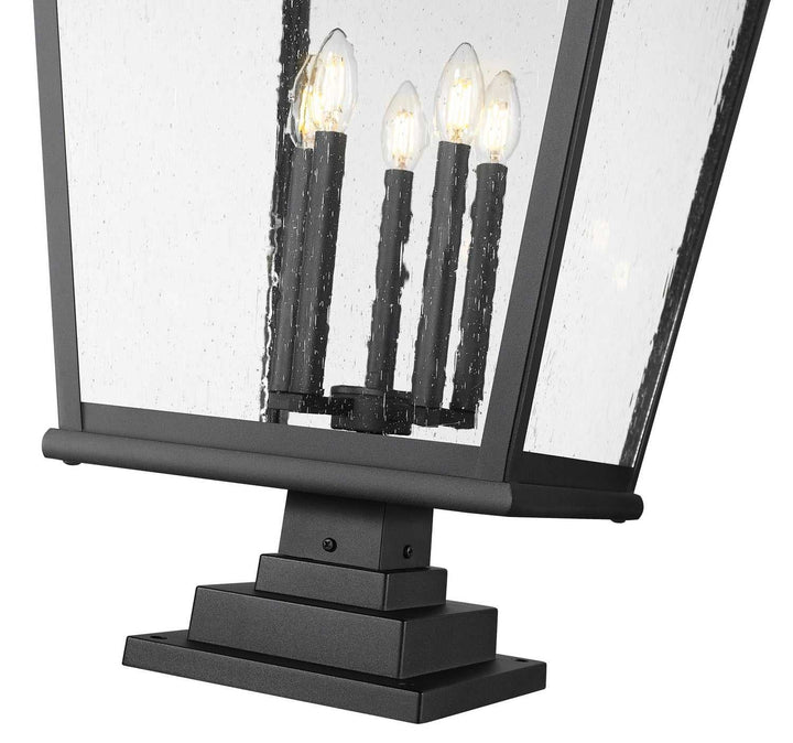 Raphael Five Light Outdoor Pier Mount in Sand Black Z-Lite Canada