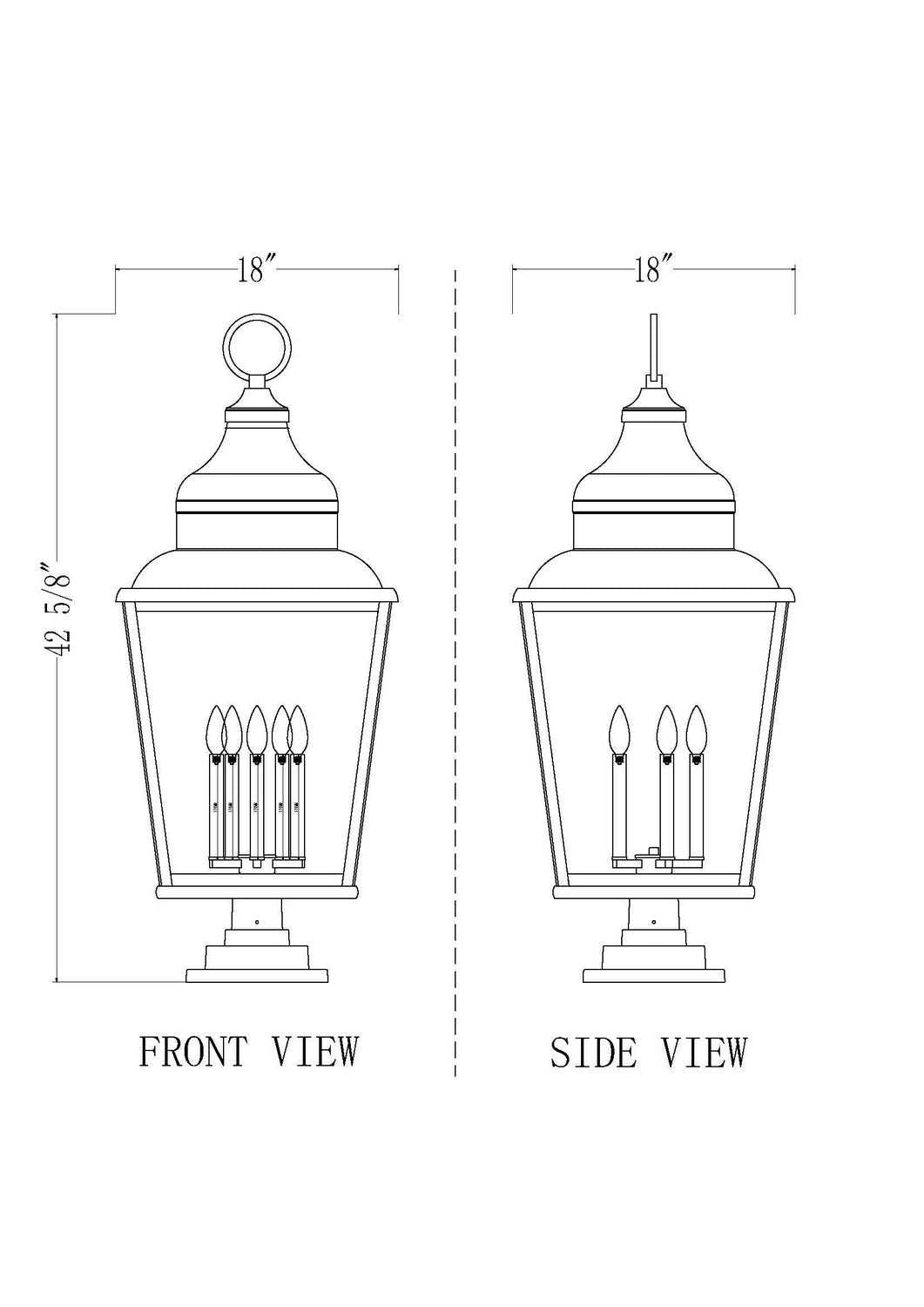 Raphael Five Light Outdoor Pier Mount in Sand Black Z-Lite Canada