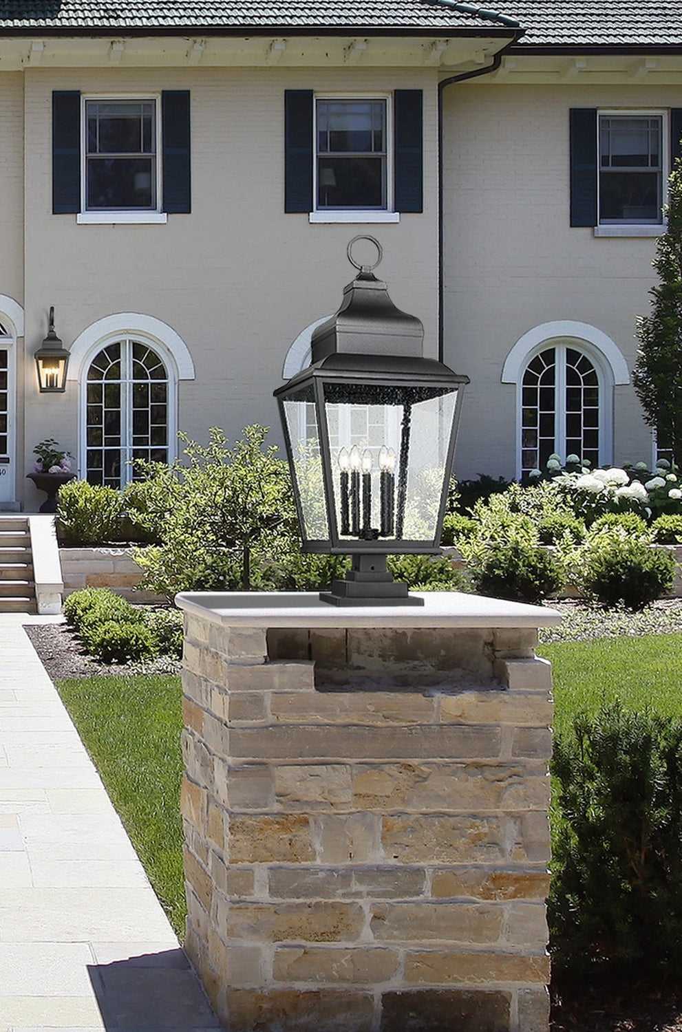 Raphael Five Light Outdoor Pier Mount in Sand Black Z-Lite Canada