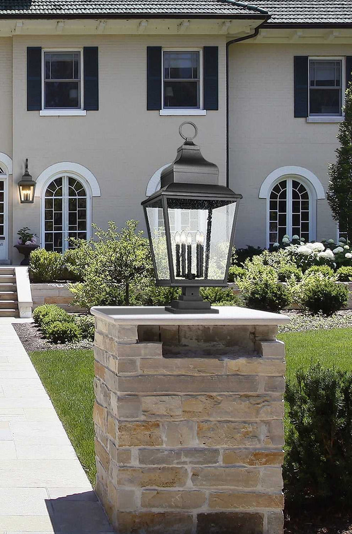 Raphael Five Light Outdoor Pier Mount in Sand Black Z-Lite Canada