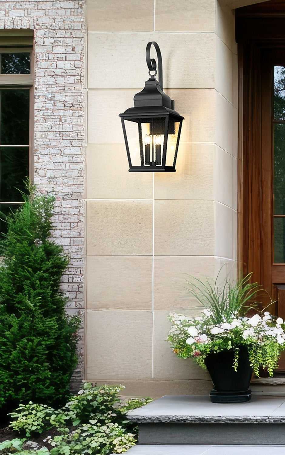 Raphael Four Light Outdoor Wall Mount in Sand Black Z-Lite Canada