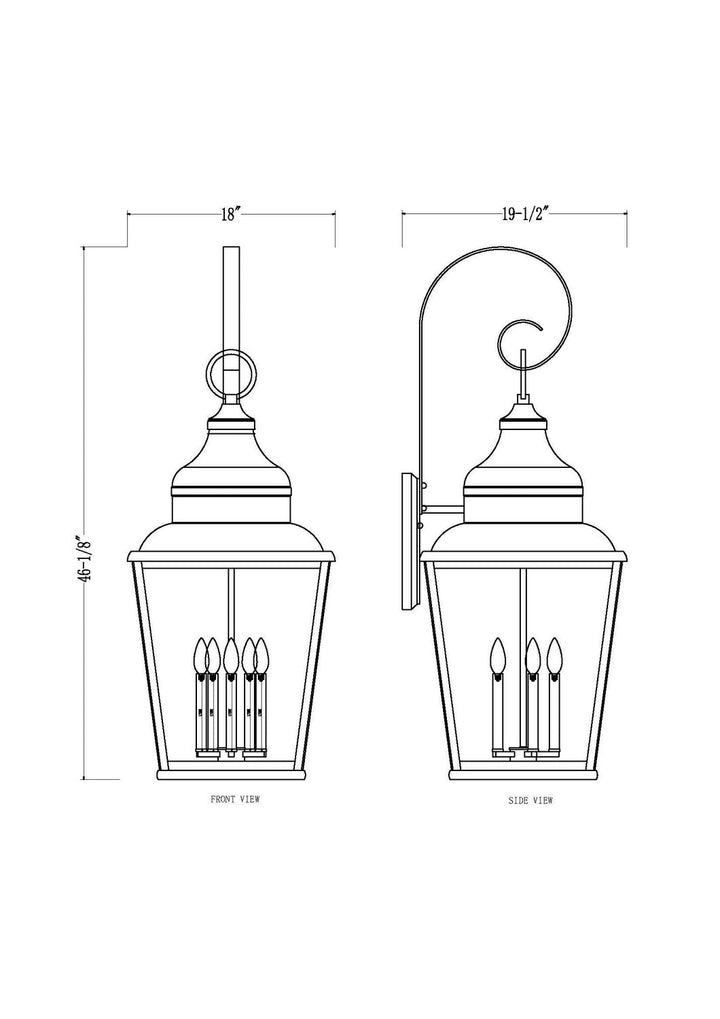 Raphael Five Light Outdoor Wall Mount in Sand Black Z-Lite Canada