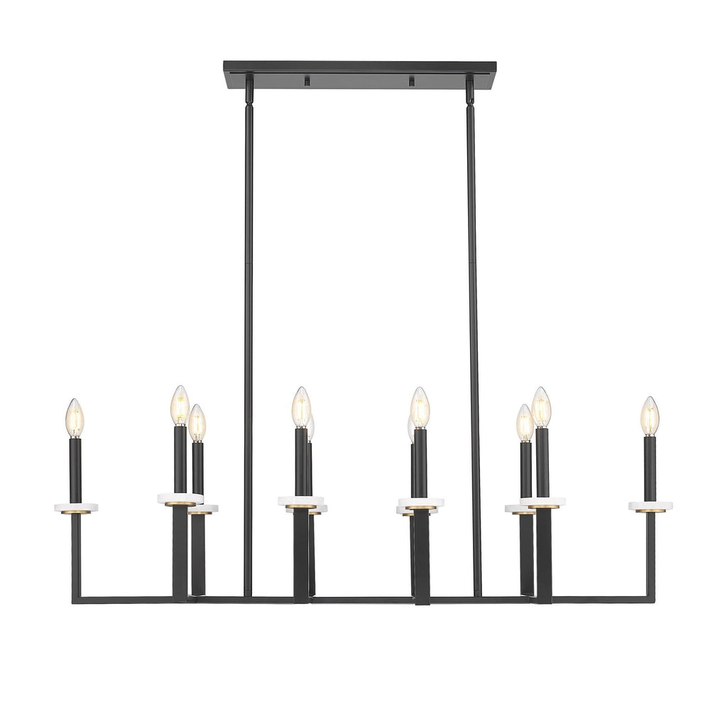 Gaultier Ten Light Linear Chandelier in Matte Black+Modern Gold Z-Lite Canada