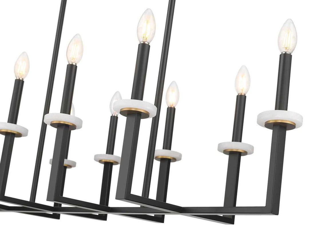 Gaultier Ten Light Linear Chandelier in Matte Black+Modern Gold Z-Lite Canada