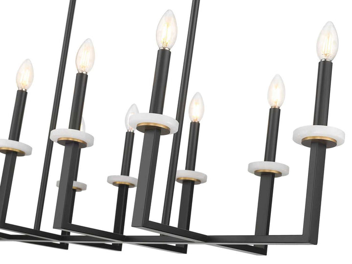Gaultier Ten Light Linear Chandelier in Matte Black+Modern Gold Z-Lite Canada