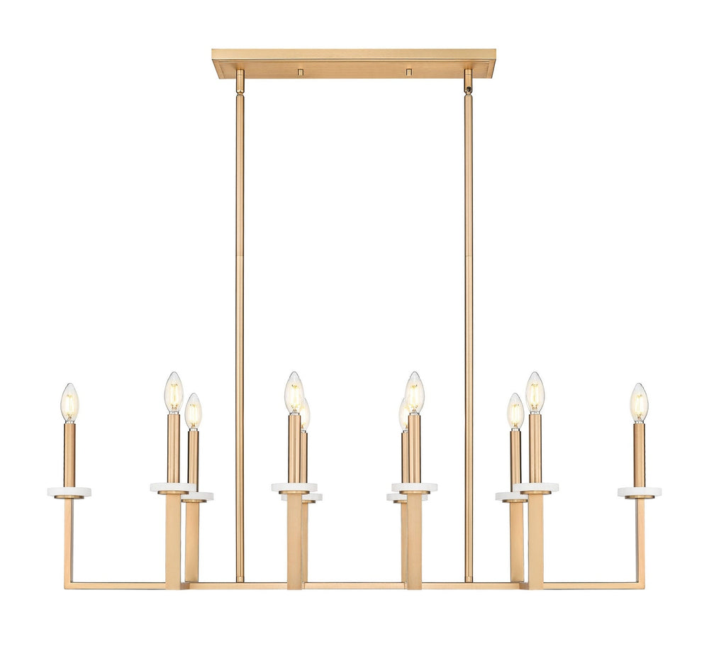 Gaultier Ten Light Linear Chandelier in Modern Gold Z-Lite Canada