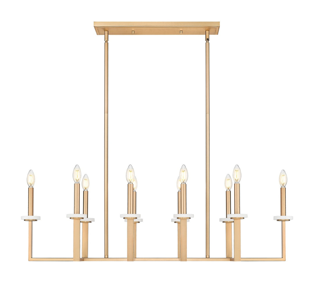 Gaultier Ten Light Linear Chandelier in Modern Gold Z-Lite Canada