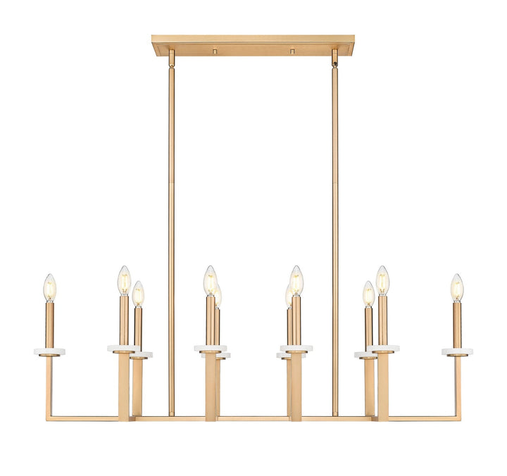 Gaultier Ten Light Linear Chandelier in Modern Gold Z-Lite Canada