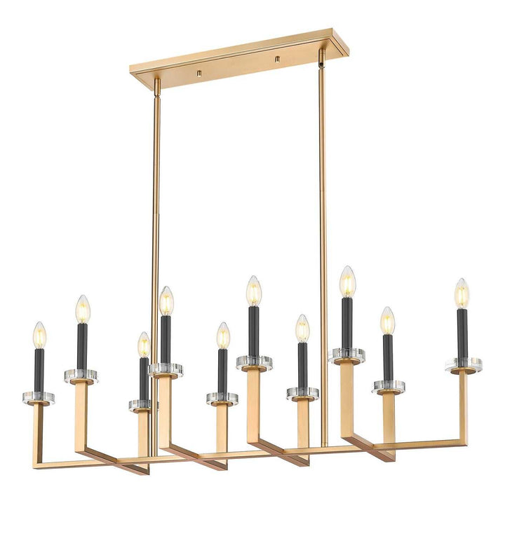 Gaultier Ten Light Linear Chandelier in Modern Gold Z-Lite Canada