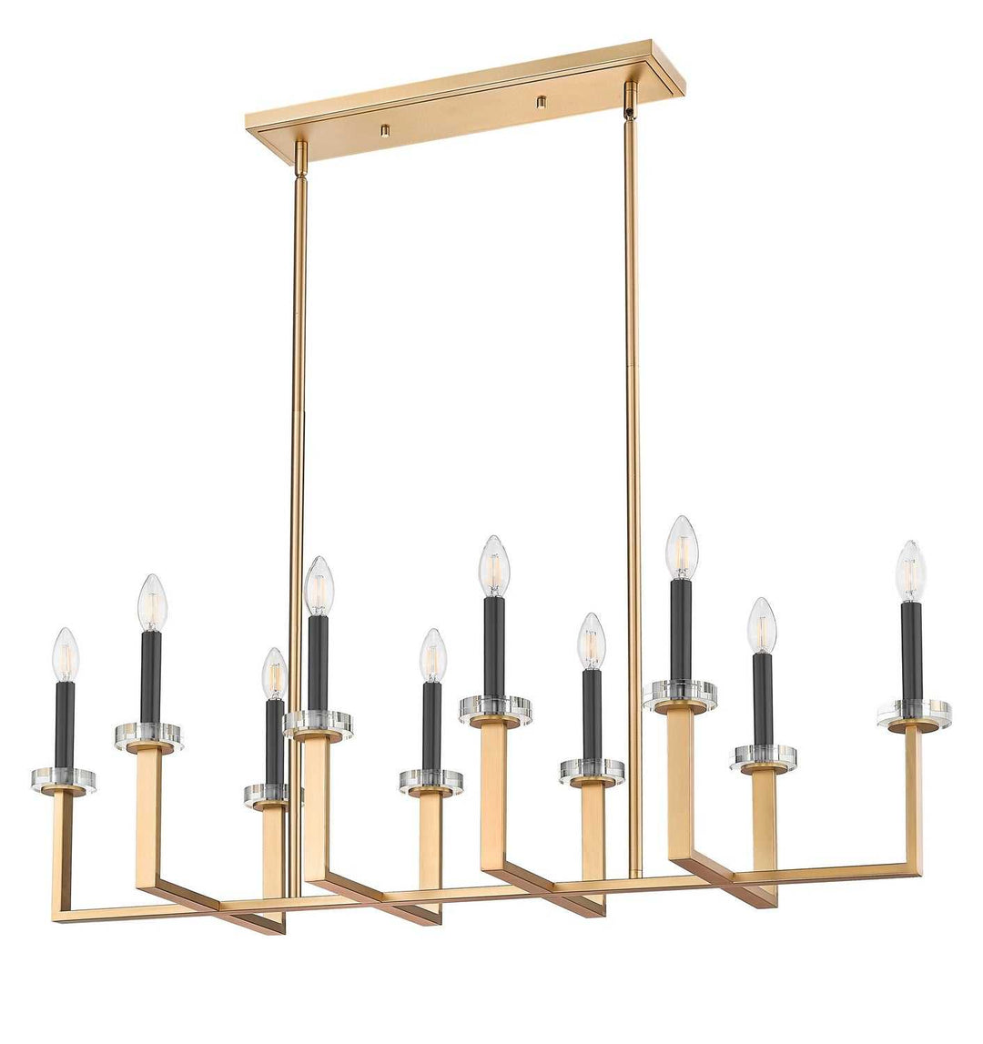 Gaultier Ten Light Linear Chandelier in Modern Gold Z-Lite Canada