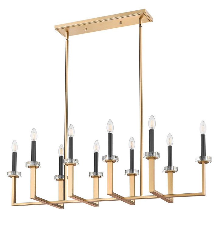 Gaultier Ten Light Linear Chandelier in Modern Gold Z-Lite Canada