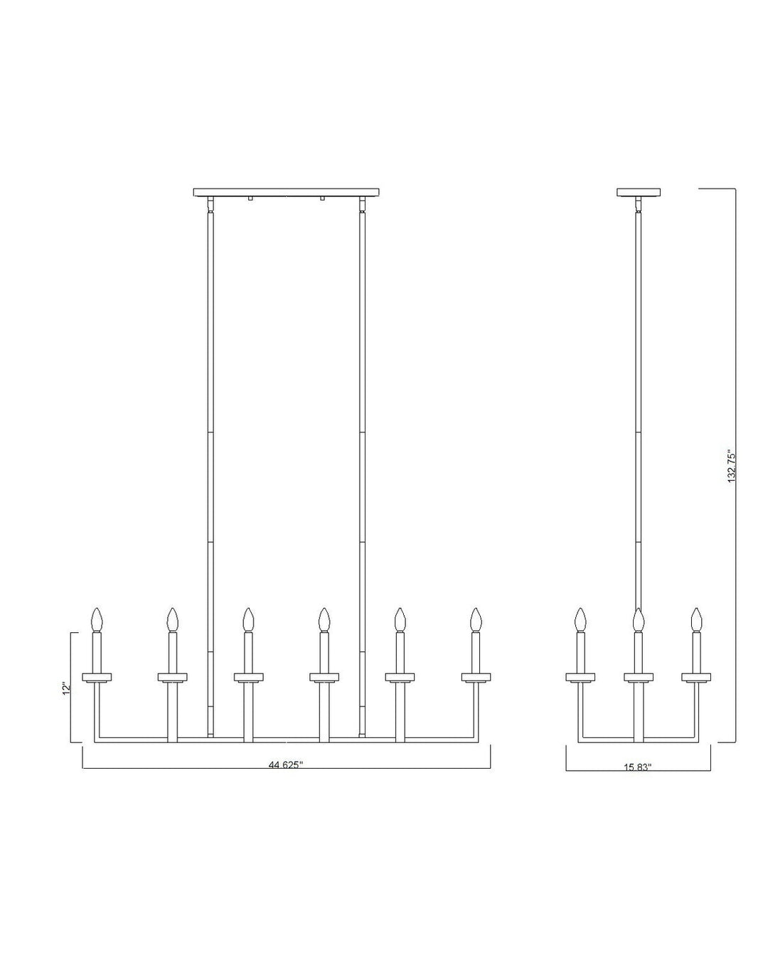 Gaultier Ten Light Linear Chandelier in Modern Gold Z-Lite Canada