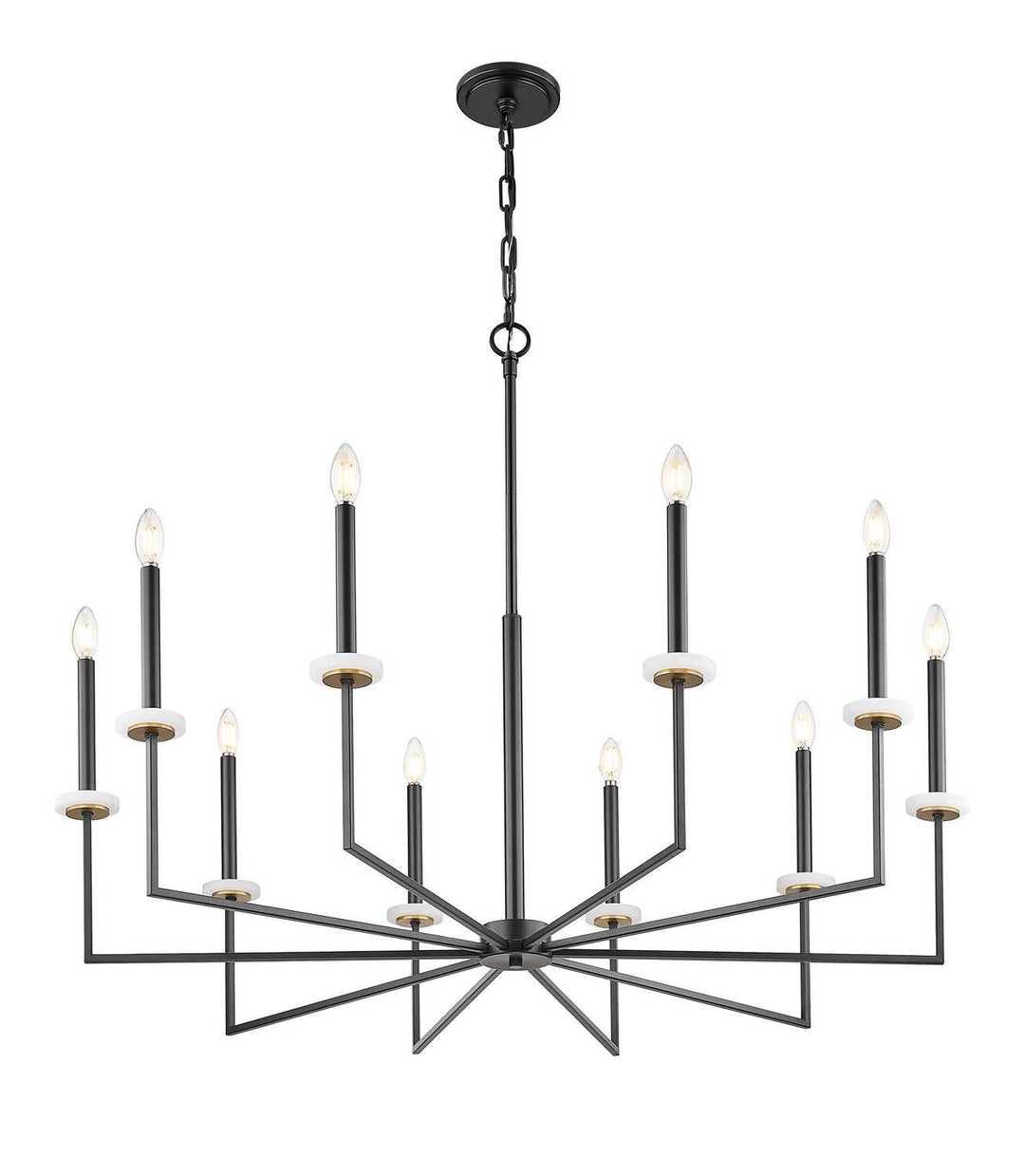 Gaultier Ten Light Chandelier in Matte Black+Modern Gold Z-Lite Canada