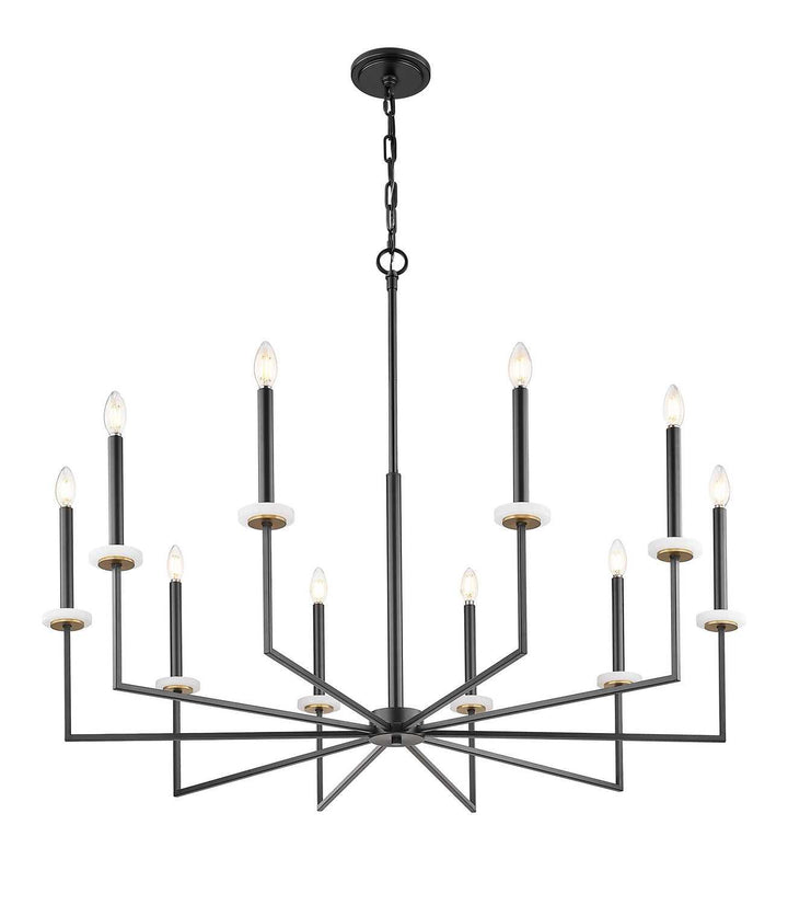 Gaultier Ten Light Chandelier in Matte Black+Modern Gold Z-Lite Canada