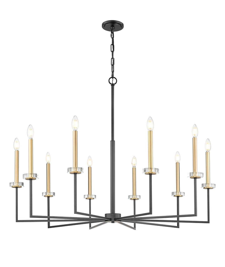 Gaultier Ten Light Chandelier in Matte Black+Modern Gold Z-Lite Canada