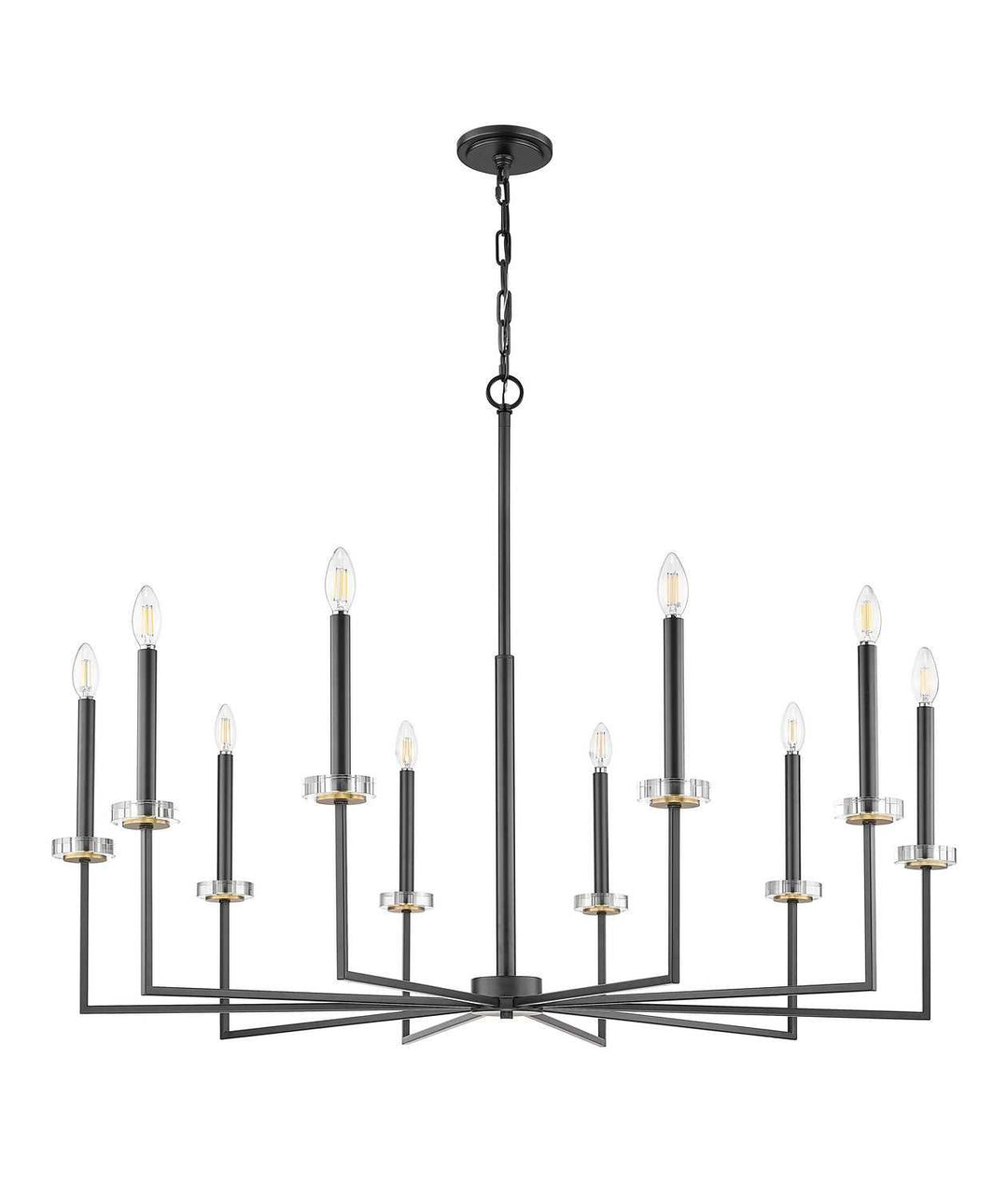 Gaultier Ten Light Chandelier in Matte Black+Modern Gold Z-Lite Canada