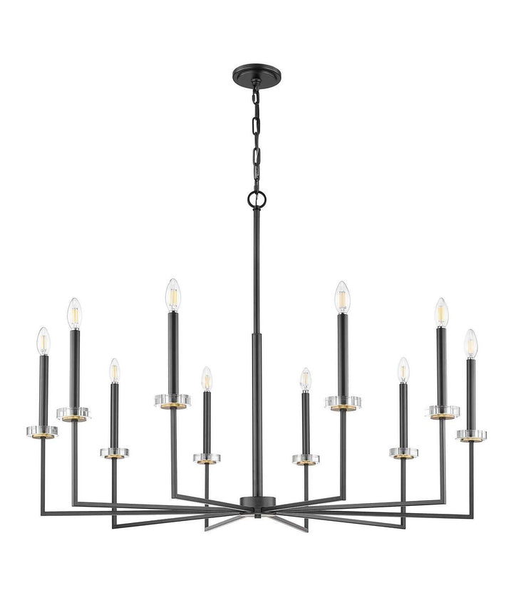 Gaultier Ten Light Chandelier in Matte Black+Modern Gold Z-Lite Canada
