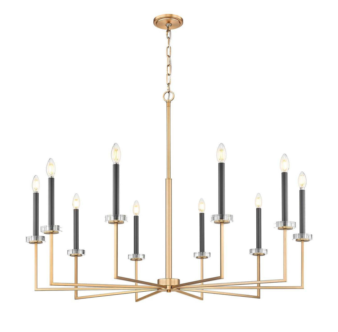 Gaultier Ten Light Chandelier in Modern Gold Z-Lite Canada