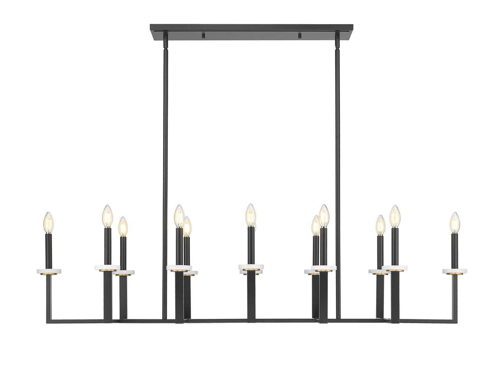 Gaultier 12 Light Linear Chandelier in Matte Black+Modern Gold Z-Lite Canada