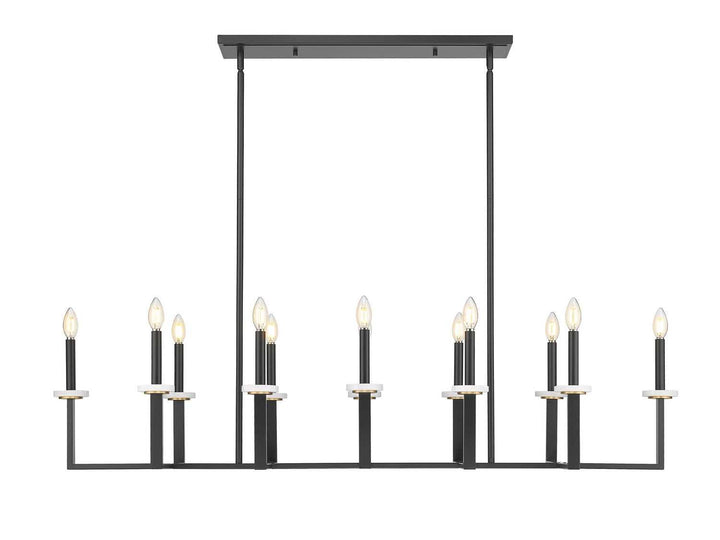 Gaultier 12 Light Linear Chandelier in Matte Black+Modern Gold Z-Lite Canada