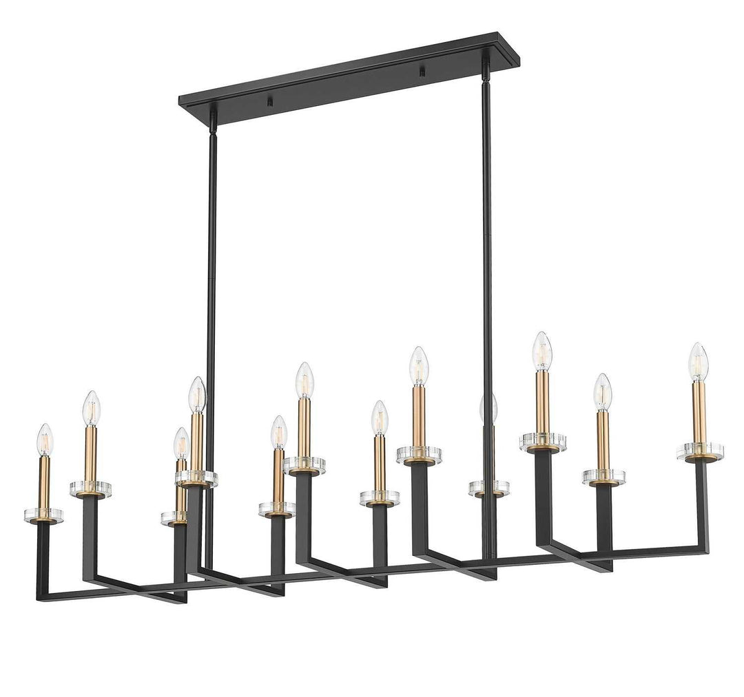 Gaultier 12 Light Linear Chandelier in Matte Black+Modern Gold Z-Lite Canada