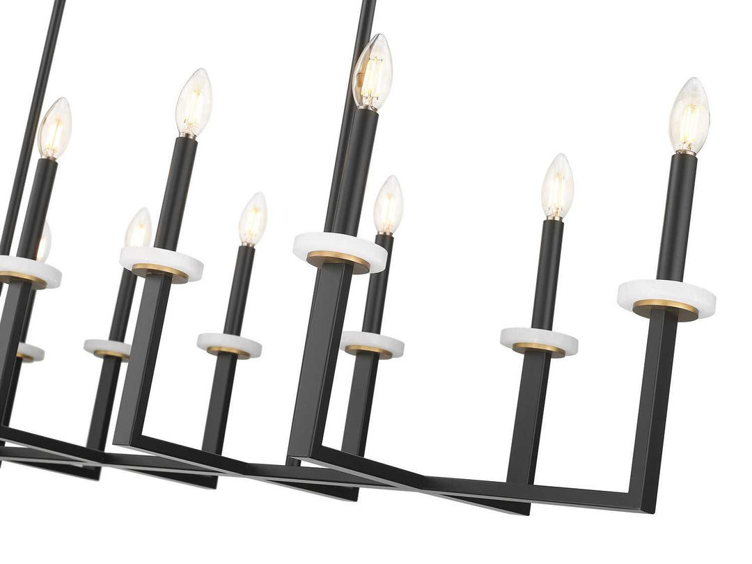 Gaultier 12 Light Linear Chandelier in Matte Black+Modern Gold Z-Lite Canada