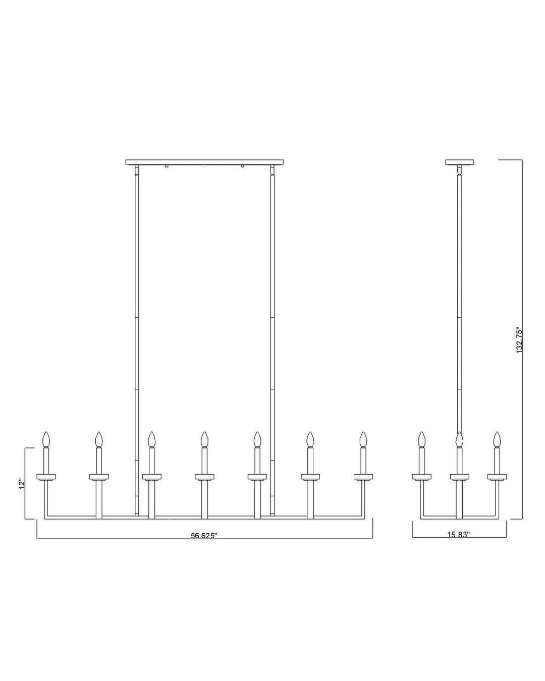 Gaultier 12 Light Linear Chandelier in Matte Black+Modern Gold Z-Lite Canada