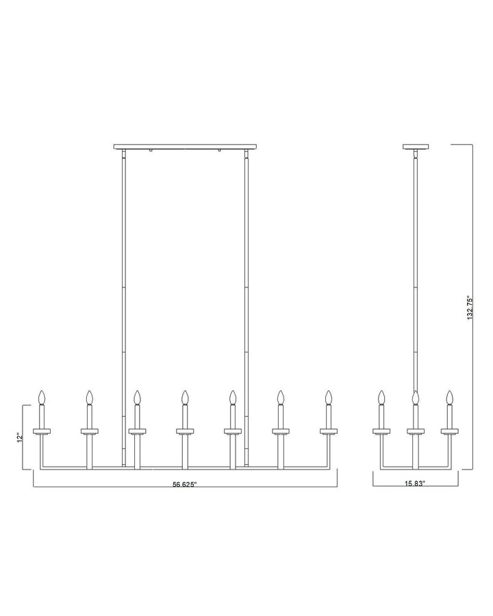 Gaultier 12 Light Linear Chandelier in Matte Black+Modern Gold Z-Lite Canada