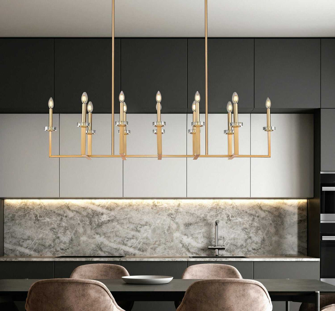 Gaultier 12 Light Linear Chandelier in Modern Gold Z-Lite Canada