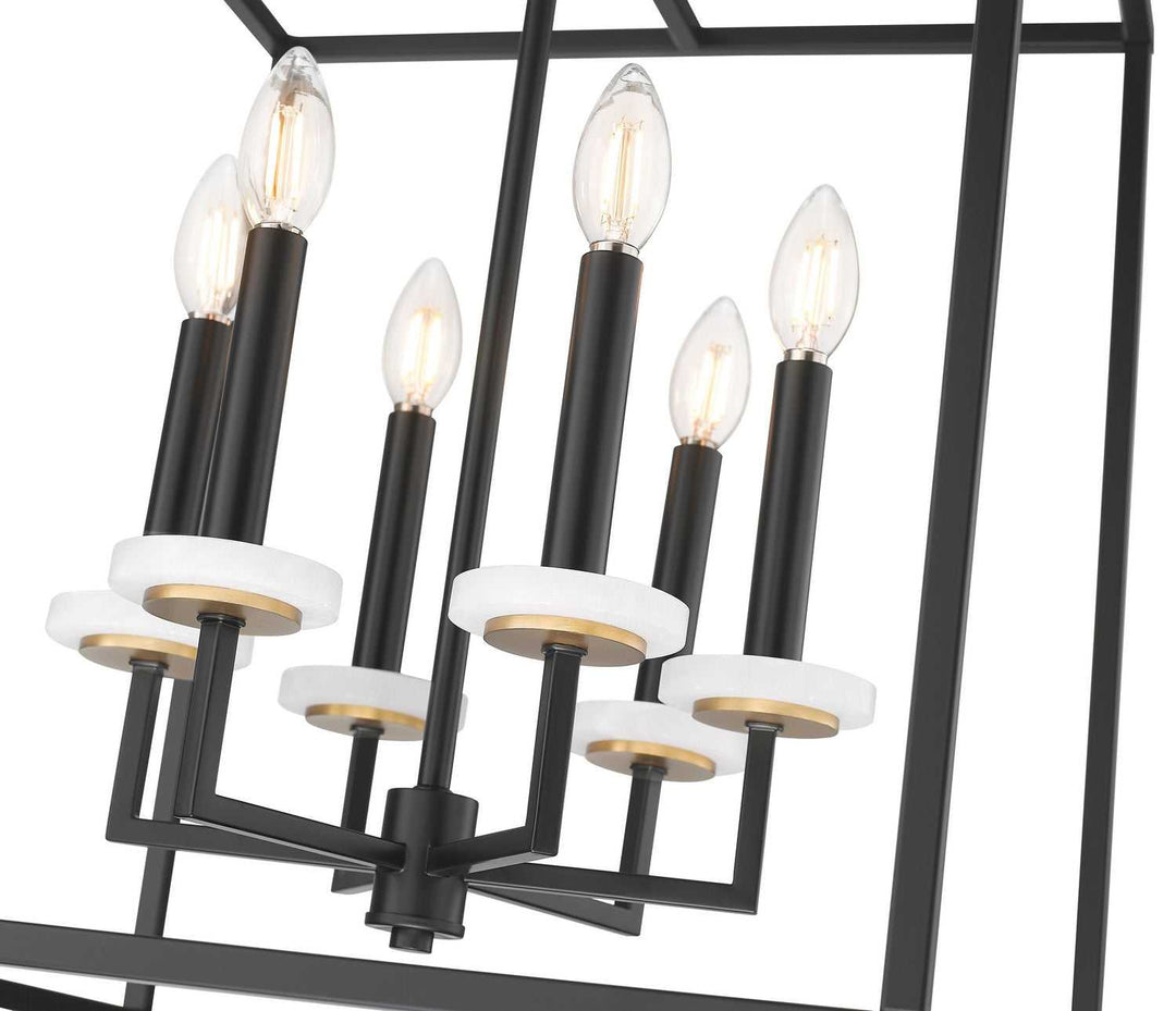 Gaultier Six Light Chandelier in Matte Black+Modern Gold Z-Lite Canada