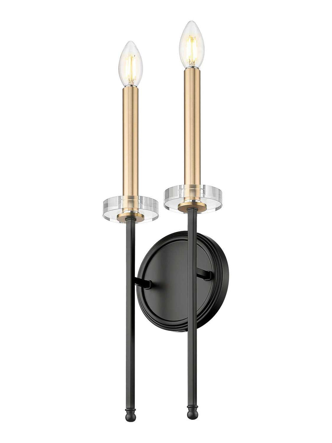 Gaultier Two Light Wall Sconce in Matte Black+Modern Gold Z-Lite Canada