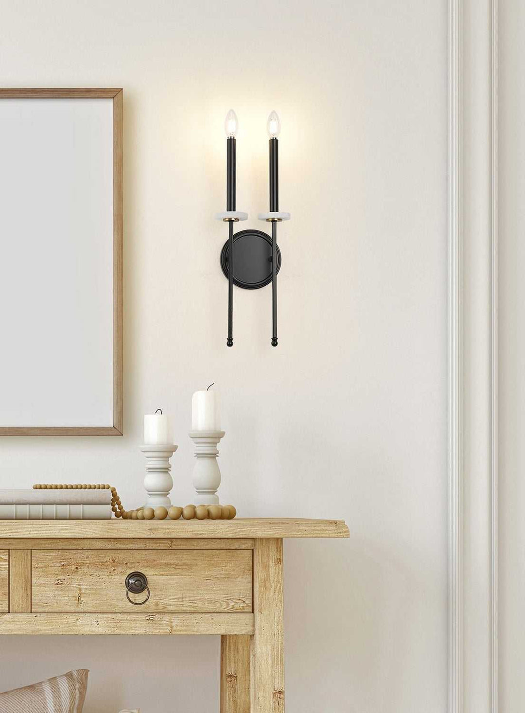 Gaultier Two Light Wall Sconce in Matte Black+Modern Gold Z-Lite Canada