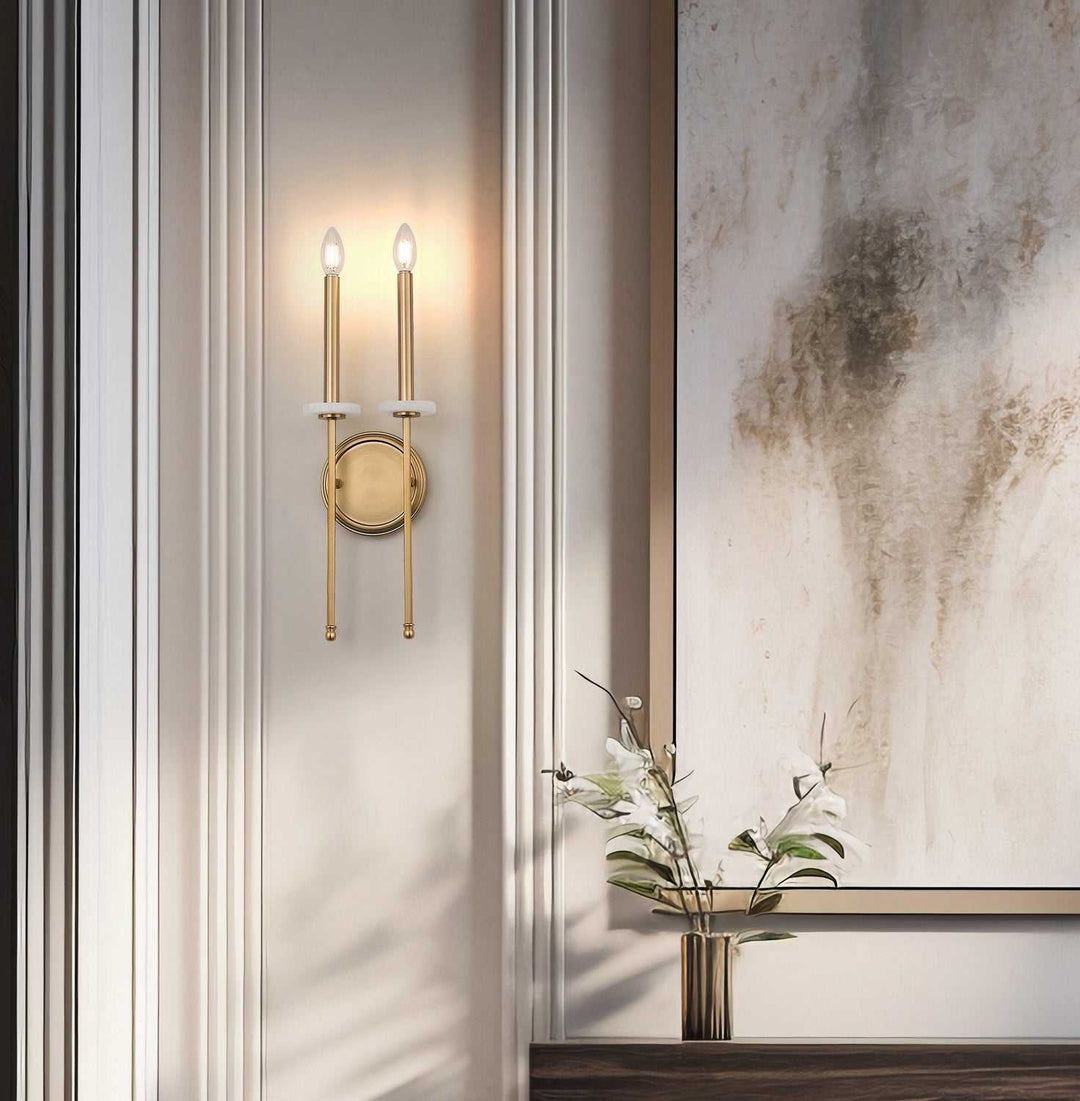 Gaultier Two Light Wall Sconce in Modern Gold Z-Lite Canada