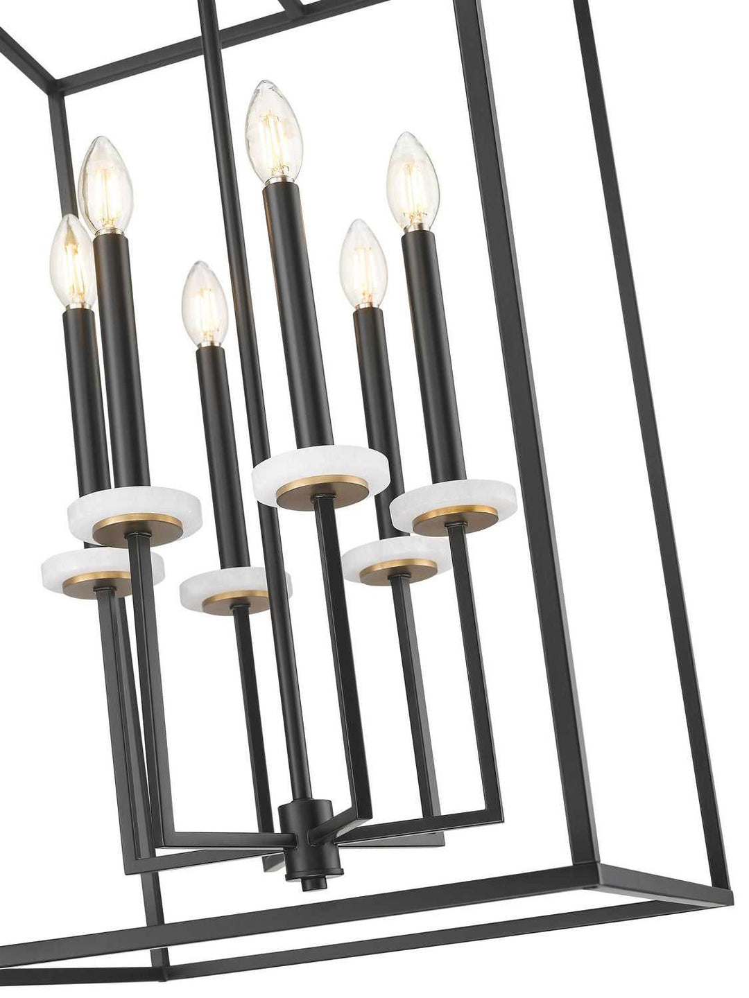 Gaultier Six Light Chandelier in Matte Black+Modern Gold Z-Lite Canada